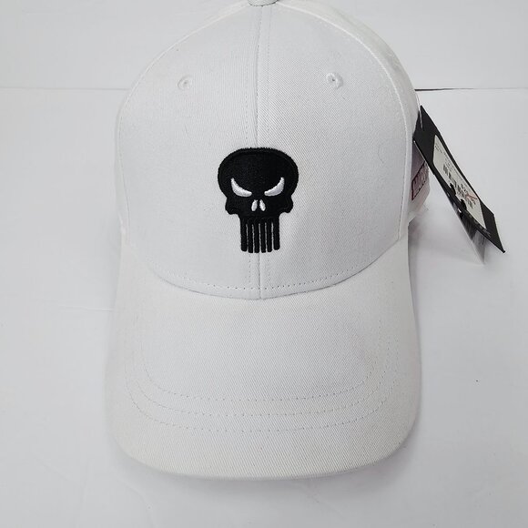 Volvik Men's Marvel Punisher White & Black Strap Back Baseball Cap One Size NWTF - Picture 2 of 11